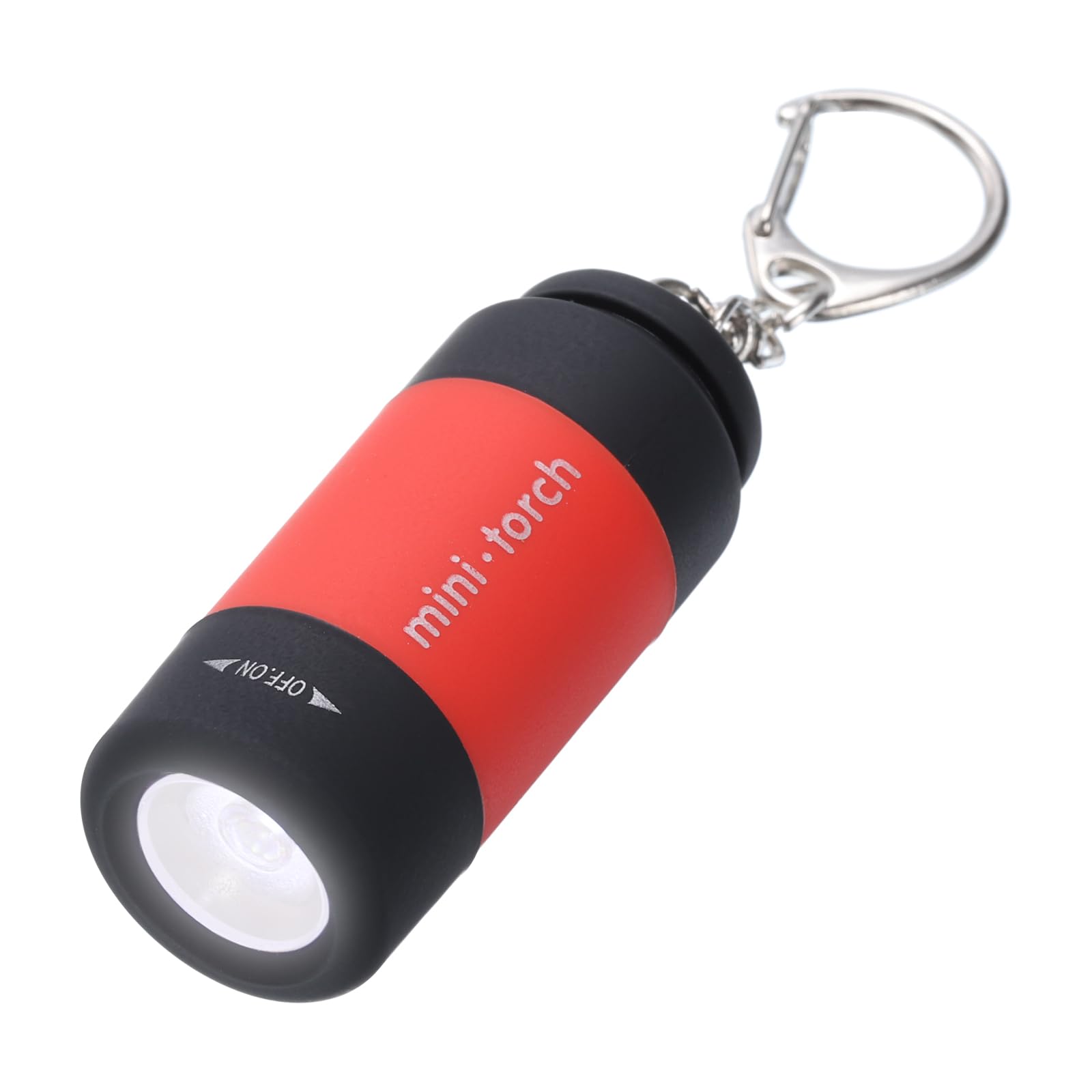 PATIKIL Mini Keychain Flashlight, Pocket LED Flashlight Portable Torch USB Rechargeable for Outdoor Camping Party, Red