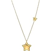 MBAIYO Stainless Steel Star Necklace for Women, Y2K Minimalist Star Pendant Choker with Adjustable Chain for Christmas Party Trendy Jewelry Gift