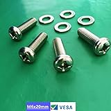 SES.CO M6x20mm TV Wall Mount Bracket Screws/Bolts for 30''-40'' Samsung LG Vizio Sharp Flat Screen TVs.