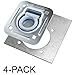 Recessed D-Ring 6,000 lb. Cap. Tiedown w/ Backing Plate - 4 pack