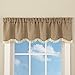 Collections Etc Charming Rustic Burlap Brown and Cream Lace Window Valance with Rod Pocket for Easy Hanging, Brown