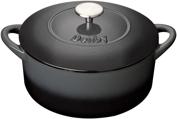Denby, Halo Black Cast Iron Casserole Dish, 4.05L Capacity Dutch Oven, Oven Safe Pot, Suitable For All Hob Types, Premium