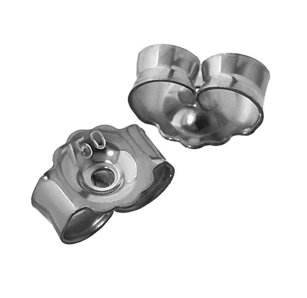 NKlaus 1 Pair White Gold 18 Carat Gold 5,2mm Studs for Stud Earrings Studs pousettes Ear nut Butterfly Clasp Hole: 0,8mm 4825