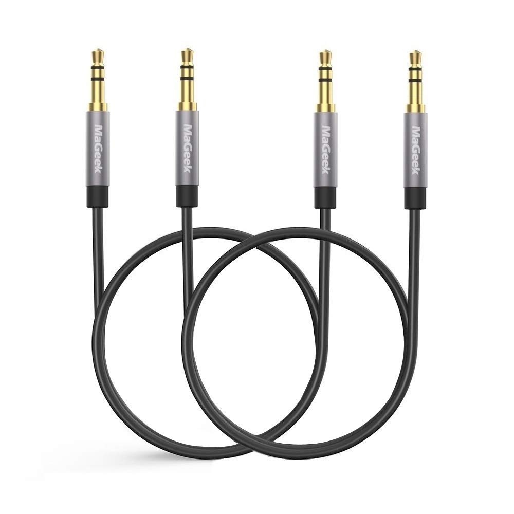 MaGeek 3.5mm Audio Aux Cables, (2-Pack, 50cm / 1.6 ft) Short Male to Male Auxiliary Cables for Beats Headphones, iPod, iPad, Car Stereo, or any Audio Device with 3.5mm Aux Port