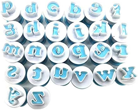 luukiy 26PCS Upper & Lowercase Alphabet Cookie Molds Cookie Cutters Plastic Fondant Cutter Baking Cupcake Mold Cake Decorating Tools