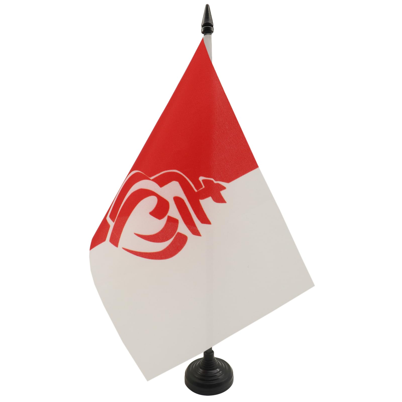 AZ FLAG French Department of The Vendée Table Flag 5'' x 8'' - Vendée Office Decoration 100% Polyester 21 x 14 cm - Mini Desk Flag with Pole and Black Plastic Base
