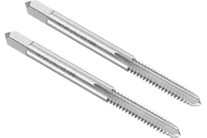 uxcell 2pcs Hand Plug Tap #10-24 UNC 2B Left Hand Thread Plug Style Taps Straight Flute Screw Tapping Threading Tool High Spe