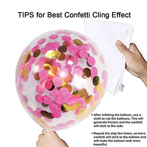60Pcs Rose Gold and Gold Confetti Balloon Set 12Inch Pink Latex Party Balloons White Balloon for Wedding Birthday Graduation Celebration Valentine's Day Girls Party Decoration