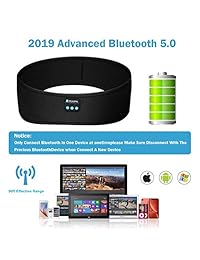 Sleep Headphones Bluetooth Headband, Soft Sleeping Bluetooth 5.0 Wireless Music Sport Headbands Long Time Play Sleeping Headsets with Built -in Speakers for Workout, Running, Yoga,Air Travel (Black)