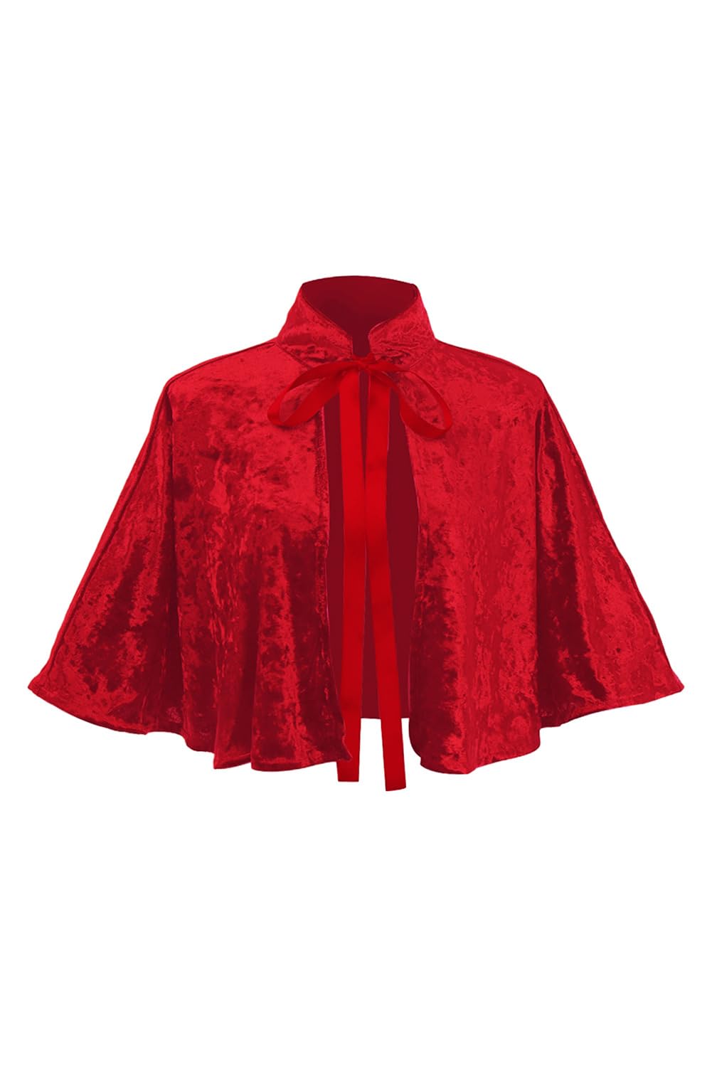 helymore Medieval Scarf Women's Renaissance Velvet Cape Wraps Costume Lace Gothic Halloween Costume Carnival Fancy Dress Clothing Fancy Dress Prop, red, One size