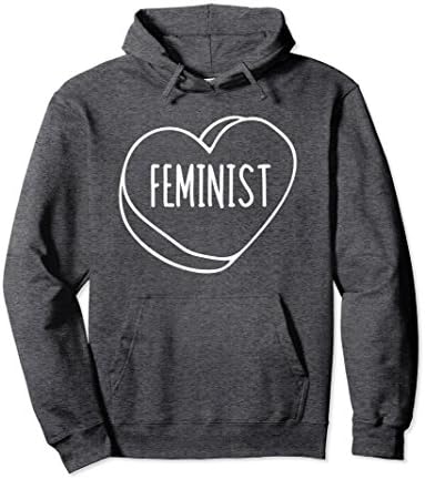 Unisex Feminist hoodie cute heart design feminism pullover feminist Large Dark Heather
