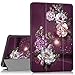 Hocase Galaxy Tab A 10.1 (SM-T580) Case 2016 Release, PU Leather Case w/Flower Design, Tri-Fold Stand Feature, Hard Back Cover for Galaxy Tab A 10.1