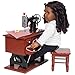 The Queen's Treasures 7 Piece 18 inch Doll Sized Sewing Accessories Set, 3 Thread Spools, Scissors, Measuring Tape, Pin Cushion and Fabric Swatch, Sewing Machine Accessories Fits American Girl
