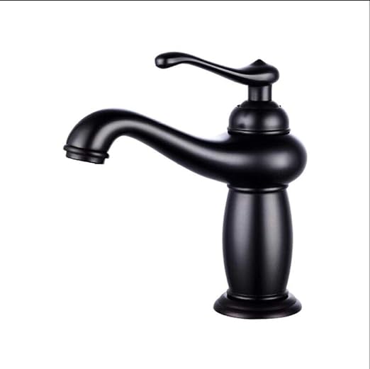Grifería de lavado Grifo de lavabo Grifo de latón negro Forma de la