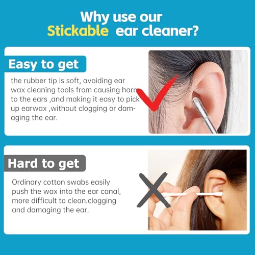 Ear Wax Removal Tools,48 Pack Ear Cleaning Tool, Reusable Ear Stick for Kids and Adults