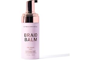 The Beachwaver Co. Braid Balm Pre-Braid Prep - Full Size (4 Fl Oz) | Frizz-Taming Primer Foam | Strengthen and Reduce Flyaways w/HiX Vegan Bond Multipliers - For All Hair Types | Bondi Beach Day