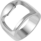 HZMAN Stainless Steel Polished Beer Bottle Opener Ring for Men | Lightweight,Hypoallergenic,Waterproof,Comfortable enough to wear all day,Gift,Size 7-14