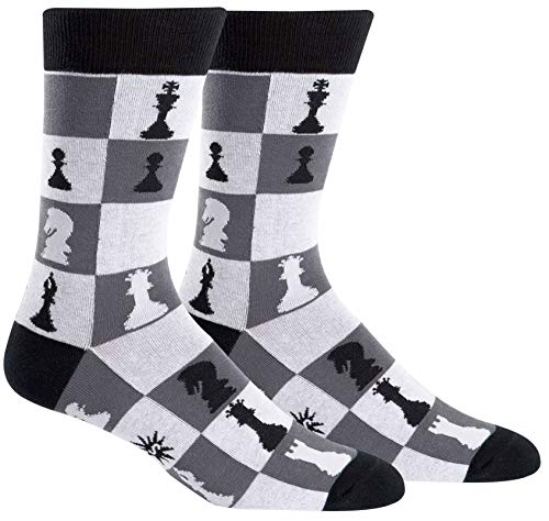 Sock It To Me, Checkmate, Men's Fun Crew Socks, Sport Party Chess Socks