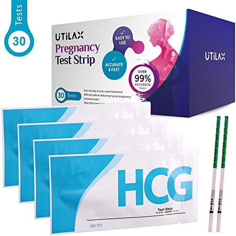 Pregnancy Test Strips One Step Urine Test Kit (Hcg) by Utilax -30 Tests - Over 99% Accurate, Easy to Test, Clear Result, Cost Effective (30)