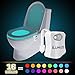 Toilet Night Light - Advanced 16 Color Motion Sensor LED Toilet Bowl Lighted Motion Activated Toilet Color Lights Motion Detection Smart Home Device for Bathroom Lights Internal Memory 5 Stage Dimmer