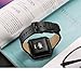 bayite Leather Bands with Frame for Fitbit Blaze Genuine Leather Straps Replacement for Fitbit Blaze Smart Fitness Watch Women Men Black