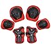 Kids Sports Knees Elbows Wrists Head Support Protection Helmet Set for Unisex Children Toddler Extreme Sports Youth Roller Bicycle BMX Bike Skateboard Hoverboard Protector Guards Pads -7 Pcs (Red)