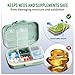 MOST ORIGINAL DESIGNM Small Cute Pill Case Traveling Vitamin Medications Organizer Removable Inner Divider Safe Plastic Material 6 Compartment Pill Box Green （Green）