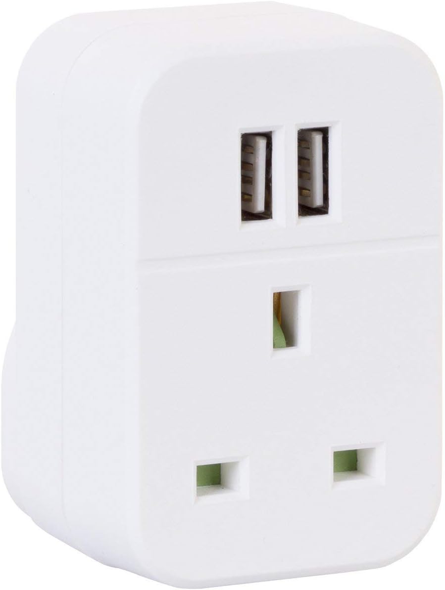 Energenie Dual 3.1A USB Mains Charger with UK Socket - Black, White, Compact, unobtrusive design - Image 4