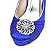 ELEGANTPARK HC1609P Women High Heel Pumps Platform Closed Toe Buckle Chiffon Satin Prom Evening Wedding Shoes Royal Blue US 9