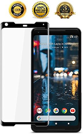 google pixel 2 xl screen protector, google pixel 2 xl tempered glass full coverage, Screen Protector Glass for Google Pixel 2 XL [3D Curved Coverage ][ Edge to Edge ][Case Friendly][9h] for Amander