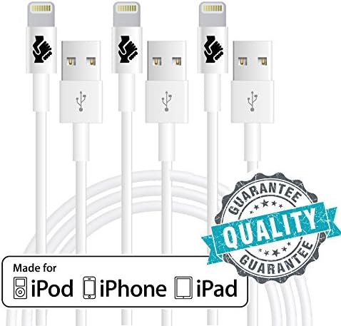 [Apple MFi Certified] Lightning Cable, iPhone 7 Cord, IPhone Charger, Charging Connector by Trusted Cables Compatible With iOS 10, Comes with Trusted Guarantee (3x 1m/3.2ft Cord) (3 Pack)