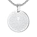 Aoiy Stainless Steel Lord's Prayer and Cross Medallion Pendant Necklace, Silver-Tone 21