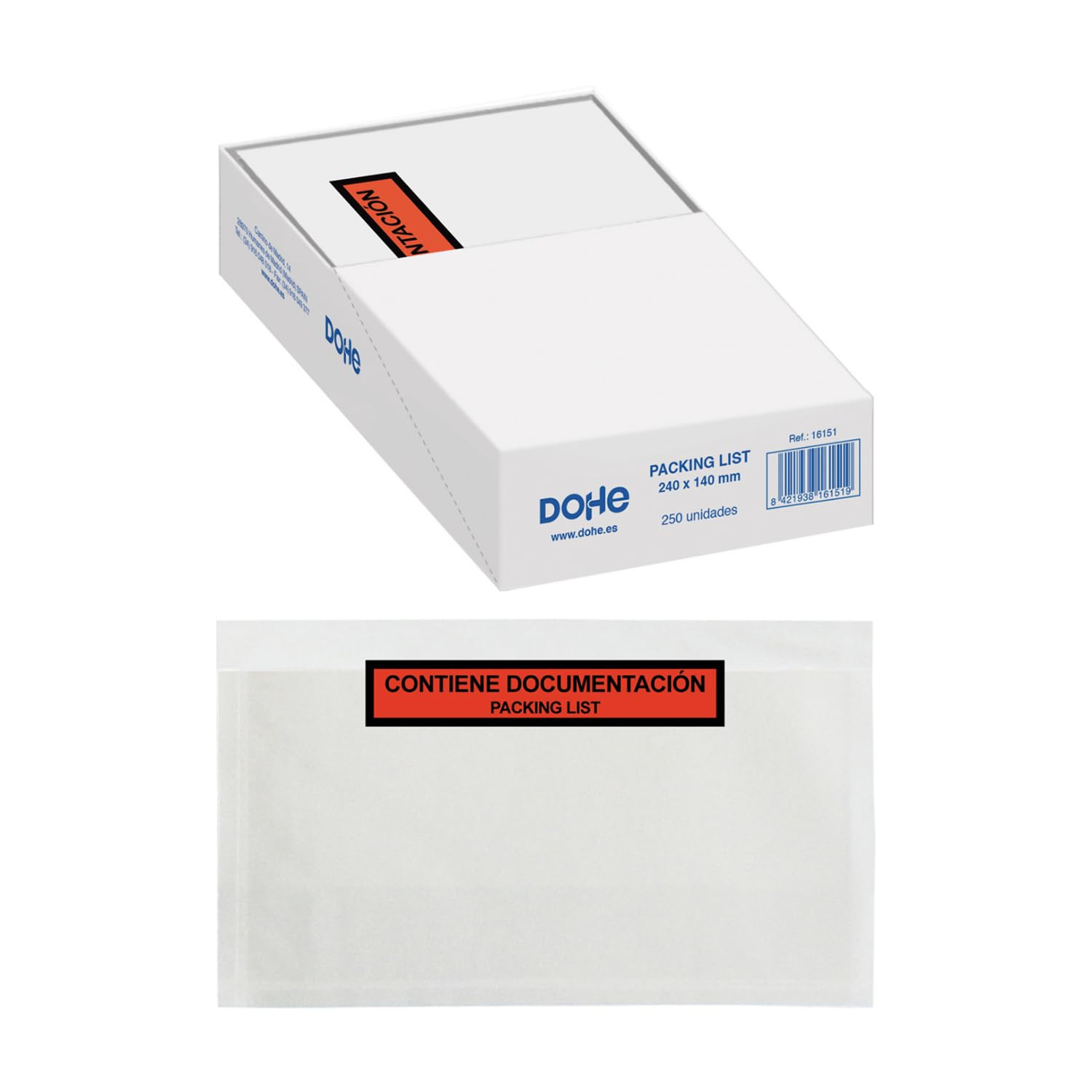 PKA Packing List Envelopes, 240 x 140 mm, Pack of 250