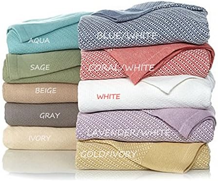 Concierge Collection 100% Ring-Spun Egyptian Cotton Blanket (Full/Queen,WHITE)