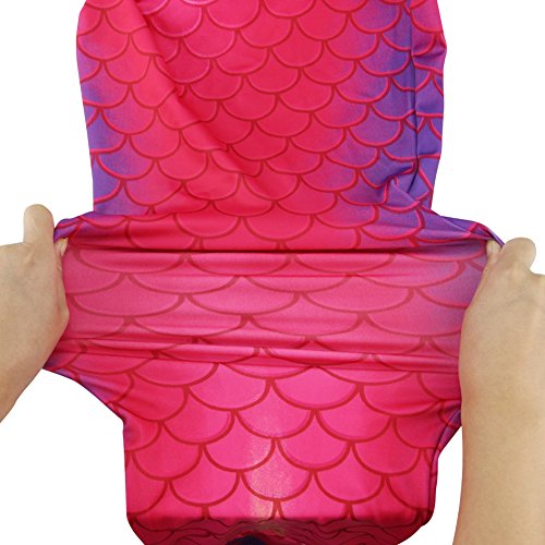 Play Tailor Mermaid Tail Swimmable Costume Swimsuit for Girls Swimming(No Monofin) (Child 6, Hot Pink) - Thumbnail 4