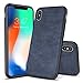 SALAWAT for iPhone Xs Case Slim Shock Proof Phone Cover Lightweight Premium PU Leather TPU Bumper PC Protection for iPhone X 5.8 inch (NavyBlue)
