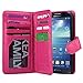 ULAK Galaxy S4 Case, S4 Case - Multi Card Slots Series PU Leather Magnetic Wallet Case Cover for Samsung Galaxy S4 IV i9500 (Hot Pink)