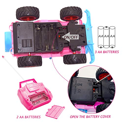 Blooming lilies Pink Remote Control Jeep Truck Car Toys for Toddler Girls 5 Year Old Up,1:20 Scale RC Vehicle Gifts - Thumbnail 2