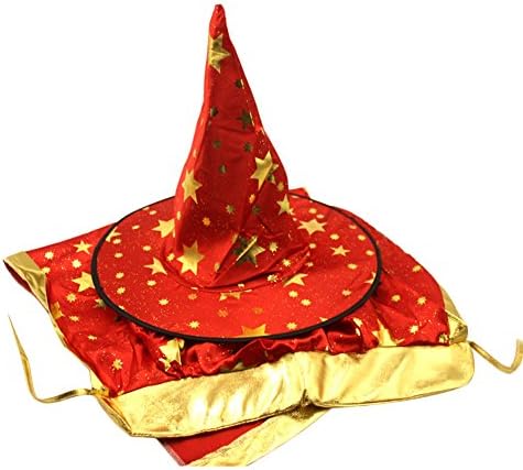 Farway Children Costume Wizard Witch Child Cloak Halloween Cape With Hat Red
