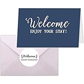 Besttile Hotel & Motel Greeting Cards,4x6 inch Welcome Enjoy Your Stay Welcome Guests Card with Envelope,20 Pcs Per Pack