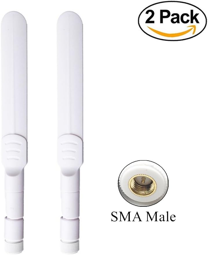 SMA Antenna 4G LTE High Gain 9dBi Wifi Antenna Dual Band(2.4GHz&5.8GHz) Omni-directional Antenna 3G/4G/GSM for Wifi Router/Security Camera Huawei B880 E5172E5175 E5186 EB890-2 Pack