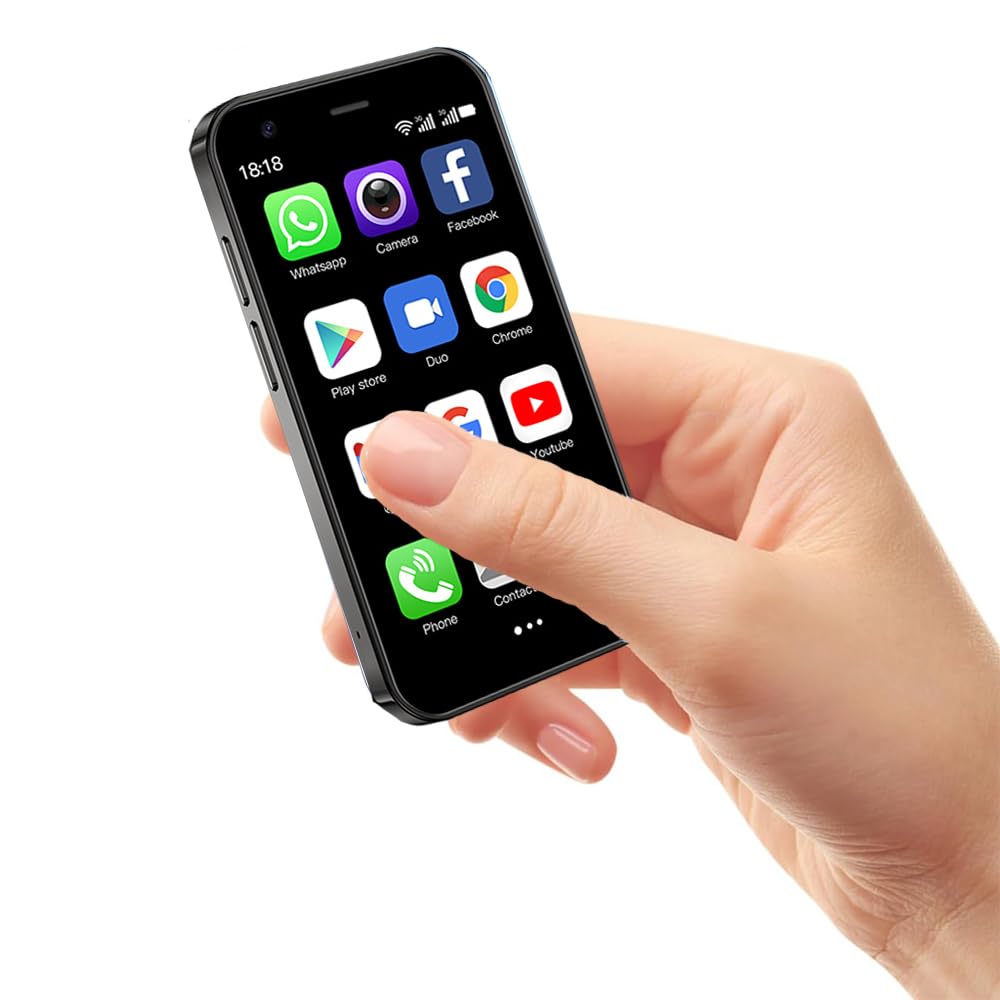 Mini Smartphone 4G Small Cellphone Unlocked Phone Child 3.88 Face ID Touch Screen Kids Mobile Student Android Dual Sim 3GB+32GB Cell Phones (Black)