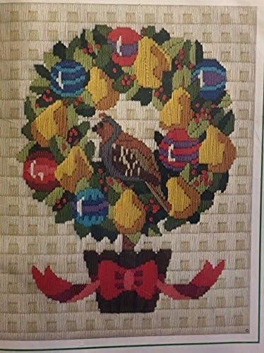 Sunset Longstitch Needlepoint Christmas Partridge In A Pear Tree Kit #6048