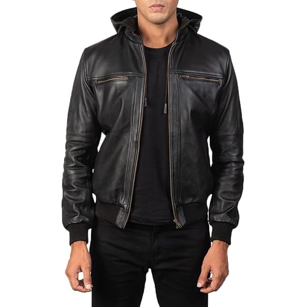 Men's Black Real Sheepskin Leather Jacket - Racer Diamond