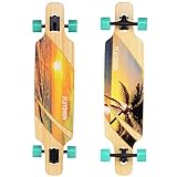 Playshion 39 Inch Drop Through Freestyle Longboard Skateboard Cruiser