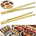 IronBuddy 2 Pack Toast Tongs Bamboo Tongs for Cooking Toast Bread Pickles Tea Bamboo Kitchen Tongs (7 Inch)