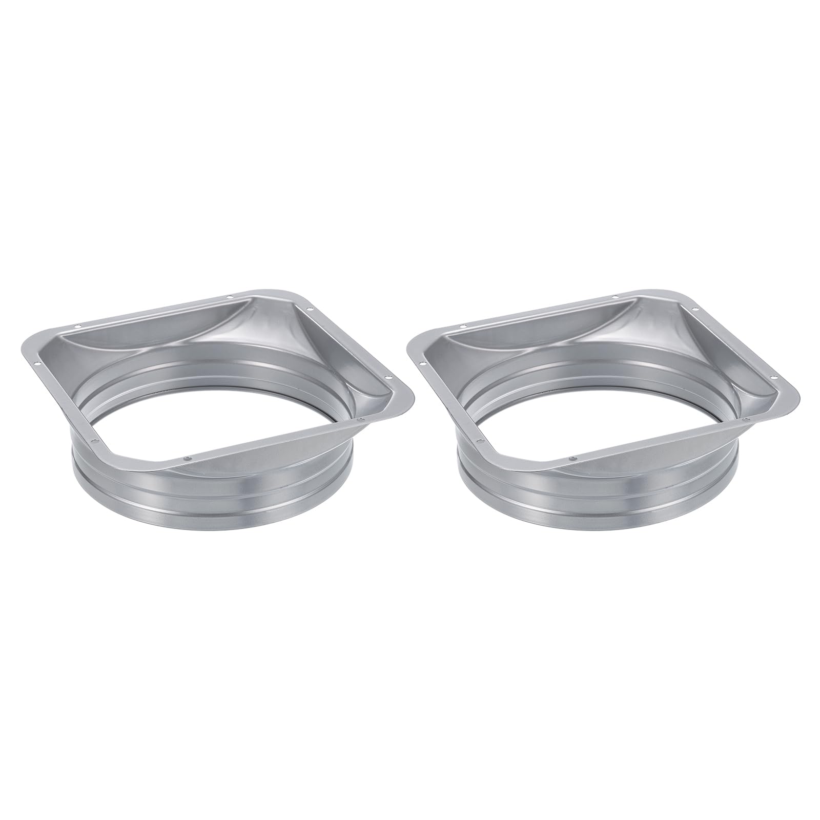 PATIKIL 8 Inch Duct Connector Flange, 2 Pcs Metal Straight Pipe Flange Square to Round Interface Air Duct for Heating Cooling Ventilation HVAC System