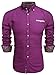 Coofandy Men's Fashion Slim Fit Dress Shirt Casual Shirt,01-purple,XX-Large