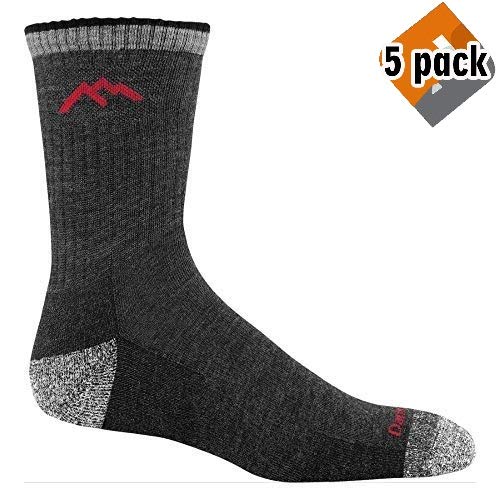 Darn Tough Hiker Micro Crew Cushion Sock - Men's (Black, 5 Pack (Large))
