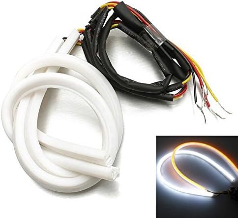 2x45cm White Amber Switchback Headlight LED Strip Drl Run Light 12V